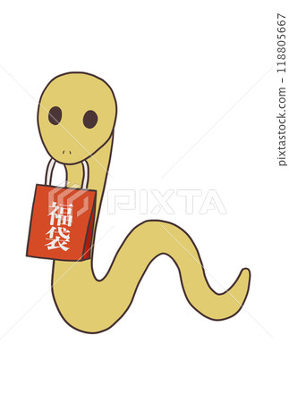 嘴裡叼著福袋的蛇(普通/金色) 嘴裡叼著福袋的蛇(普通/金色) 118805667