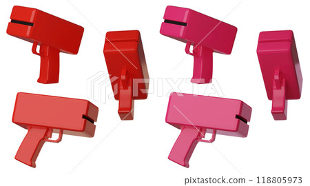 red and pink money gun cash cannon 3D graphics 118805973