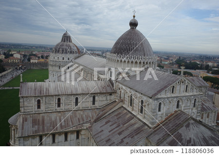 Duomo seen from the Leaning Tower of Pisa, Italy Duomo seen from the Leaning Tower of Pisa, Italy 118806036