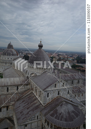 Duomo seen from the Leaning Tower of Pisa, Italy 118806037