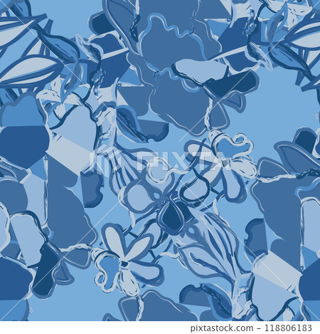 Abstract Floral seamless pattern design for fashion textiles, graphics, backgrounds and crafts. Vector illustration Abstract Floral seamless pattern design for fashion textiles, graphics, backgrounds and crafts. Vector illustration 118806183