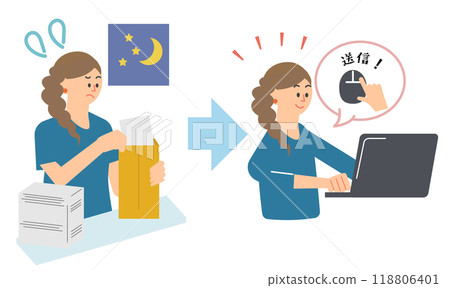 Woman finds her accounting work easier as it's now automated 118806401