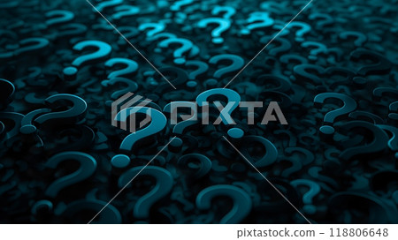 Confusion and Uncertainty Represented by Multiple Question Marks . High quality photo 118806648