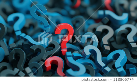 Abstract Image of Question Marks: Concept of Curiosity and Inquiry. High quality photo 118806774