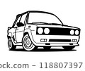 復古義大利轎跑車前著色書風格汽車插圖 118807397