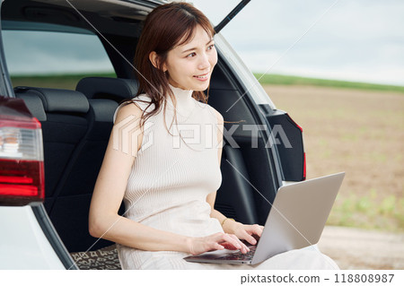 Worcation woman 118808987