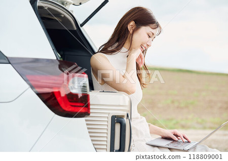Worcation woman 118809001