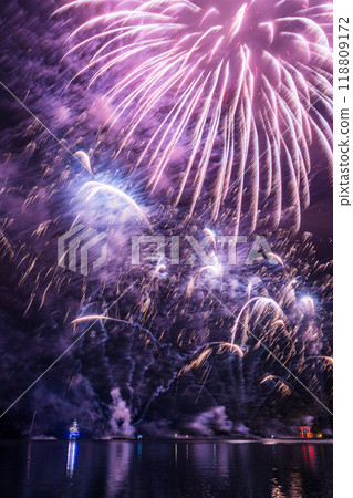 "Hakone Lake Ashi Autumn Fireworks Festival" Fireworks 118809172