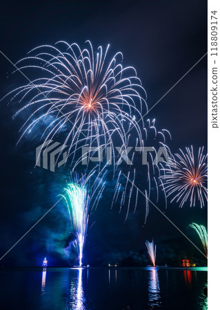 "Hakone Lake Ashi Autumn Fireworks Festival" Fireworks "Hakone Lake Ashi Autumn Fireworks Festival" Fireworks 118809174