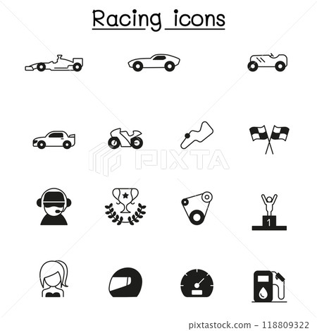 Racing icon set Racing icon set 118809322