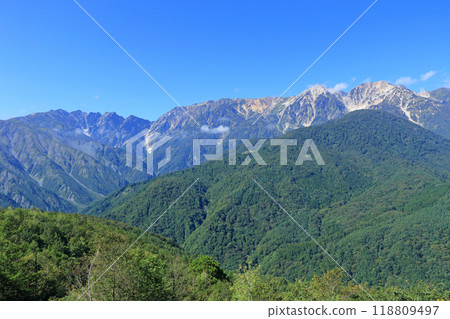 The Northern Alps as seen from Hakuba Mountain Harbor The Northern Alps as seen from Hakuba Mountain Harbor 118809497