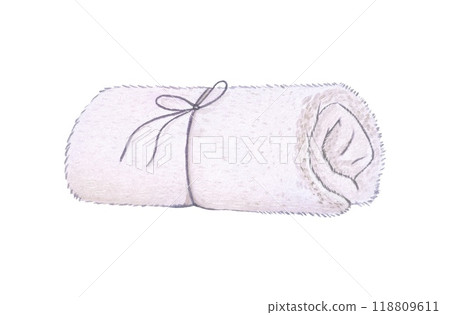 Towel. Spa collection. Watercolor illustration on white background 118809611