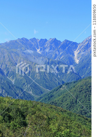 The Northern Alps as seen from Hakuba Mountain Harbor The Northern Alps as seen from Hakuba Mountain Harbor 118809650