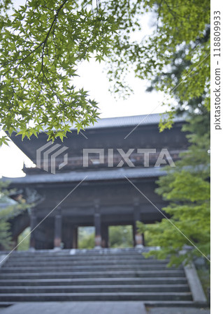 Nanzenji Temple approach: Green maples and Sanmon Gate 9 Nanzenji Temple approach: Green maples and Sanmon Gate 9 118809933