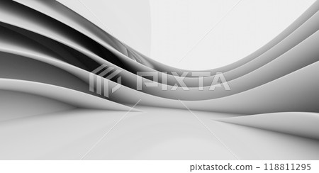 Abstract white curved lines interior design render 3d render illustration Abstract white curved lines interior design render 3d render illustration 118811295