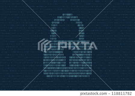 Cyber security padlock on the binary background. 118811782