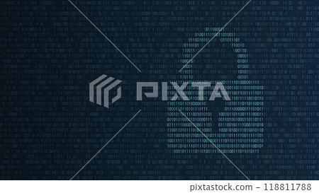 Cyber security padlock on the binary background. Cyber security padlock on the binary background. 118811788