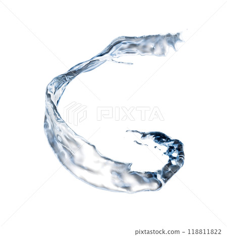 Splashing water flows in a spiral. Twisted water splash. 118811822