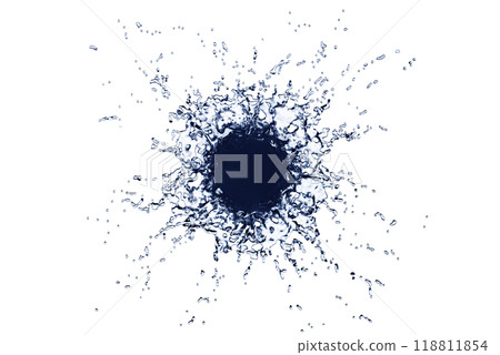 Splashing water. Water explosion or bang on isolated background. 118811854