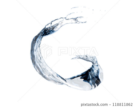 Splashing water flows in a spiral. Twisted water splash. Splashing water flows in a spiral. Twisted water splash. 118811862