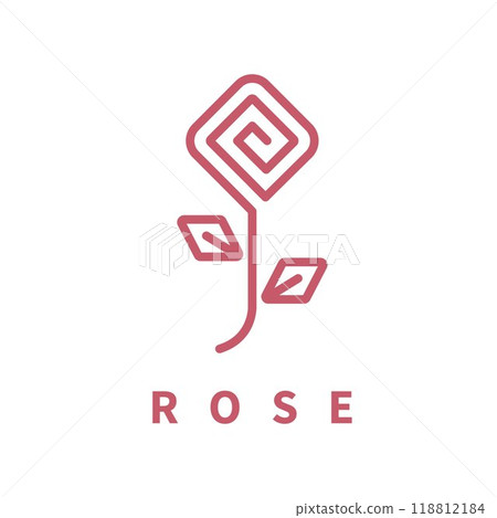 rose flower line logo icon vector concept design template rose flower line logo icon vector concept design template 118812184
