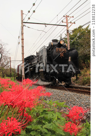 The Paleo Express travels along the Chichibu Road in early autumn when red spider lilies are in bloom. The Paleo Express travels along the Chichibu Road in early autumn when red spider lilies are in bloom. 118812238