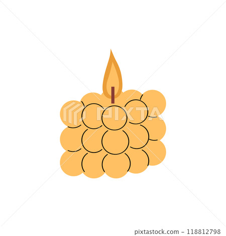 Burning candle geometric trendy shape. Aroma candle in scandi style illustration on white background. Burning candle geometric trendy shape. Aroma candle in scandi style illustration on white background. 118812798