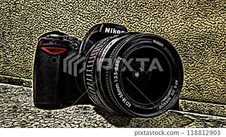 Beautiful camera from NIKON. This DSLR camera was released in 2007 with a 10.2 megapixel sensor.A great camera for its time, worthy of a portrait. 118812903