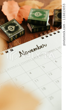 November Calendar Autumn Season Calendar 118813053