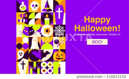 Happy Halloween Geometrical Banner Happy Halloween Geometrical Banner 118813110