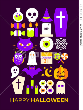 Happy Halloween Cute Postcard 118813115