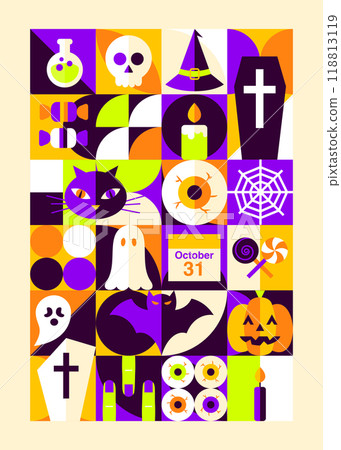 Happy Halloween Geomerical Poster Happy Halloween Geomerical Poster 118813119