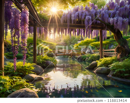 waterfall in garden 118813414