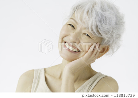 Portrait of a gray-haired senior woman Beauty 118813729