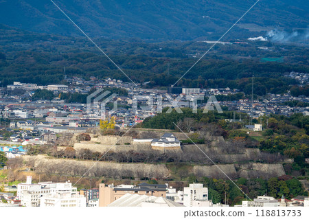 Tsuyama Castle ruins and Tsuyama city in late autumn as seen from the Kannanbiyama Observatory 2 Tsuyama City, Okayama Prefecture Tsuyama Castle ruins and Tsuyama city in late autumn as seen from the Kannanbiyama Observatory 2 Tsuyama City, Okayama Prefecture 118813733