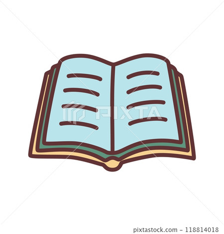 Doodle book icon hand drawn in minimalistic style. Knowledge symbol Doodle book icon hand drawn in minimalistic style. Knowledge symbol 118814018