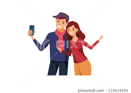 Friends taking a selfie together Friends taking a selfie together 118814104