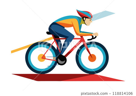 Cyclist competing in a race Cyclist competing in a race 118814106