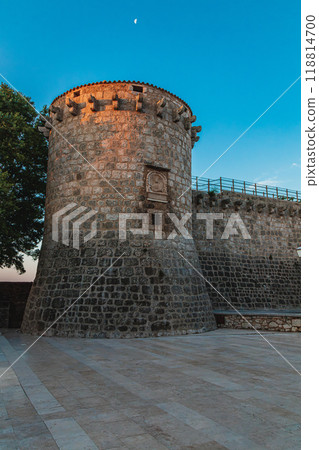 Krk Croatia 28.06.24The walls of the Frankopan fortress at sunrise Krk Croatia 28.06.24The walls of the Frankopan fortress at sunrise 118814700