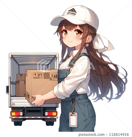 Delivery person carrying baggage Delivery person carrying baggage 118814916