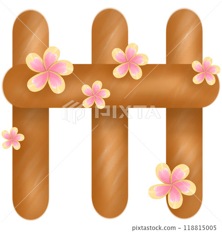 A minimalistic pastel brown wooden fence in a vintage style 118815005