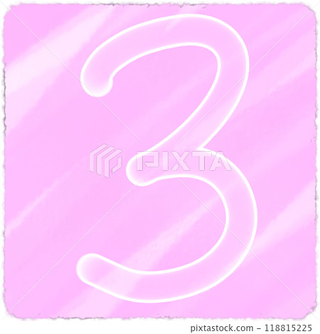 Transparent white number three on a watercolor background Transparent white number three on a watercolor background 118815225