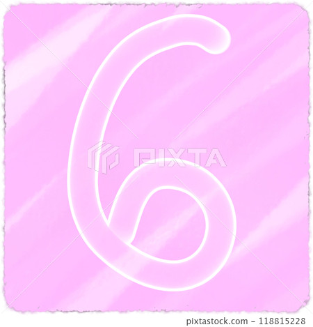 Transparent white number six on a watercolor background Transparent white number six on a watercolor background 118815228