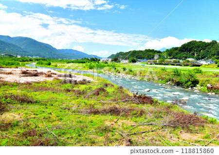 Takeda Bridge / Looking upstream from the Kamanashi River (Nirasaki City, Yamanashi Prefecture) [September 2024] 118815860