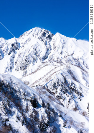 Hakuba Village, Nagano Prefecture, Mount Kotomi in the Northern Alps, Snow Mountain Climbing, Mount Goryu seen from the summit of Mount Kotomi (Takeda Hishi) Hakuba Village, Nagano Prefecture, Mount Kotomi in the Northern Alps, Snow Mountain Climbing, Mount Goryu seen from the summit of Mount Kotomi (Takeda Hishi) 118816013