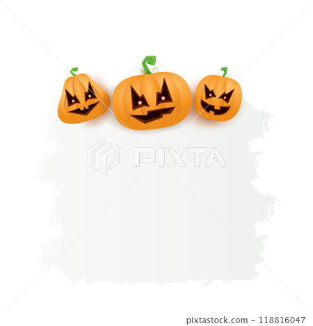 Halloween web white grunge cartoon Banner or poster with Halloween scary pumpkins isolated on transparent background . Funky kids Halloween png banner with space for greeting text or sale Halloween web white grunge cartoon Banner or poster with Halloween scary pumpkins isolated on transparent background . Funky kids Halloween png banner with space for greeting text or sale 118816047