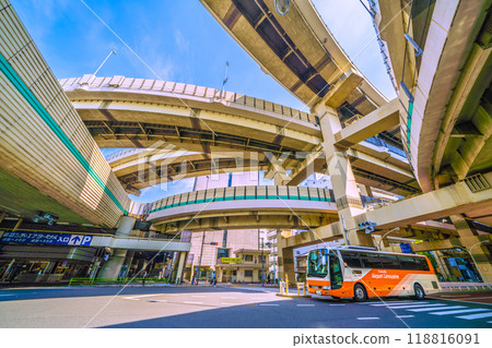 Tokyo cityscape in Japan - Inbound tourism revival...view of Hakozaki Junction, etc. = September 6th Tokyo cityscape in Japan - Inbound tourism revival...view of Hakozaki Junction, etc. = September 6th 118816091