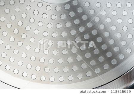 Stainless metal sheet with circles 118816639