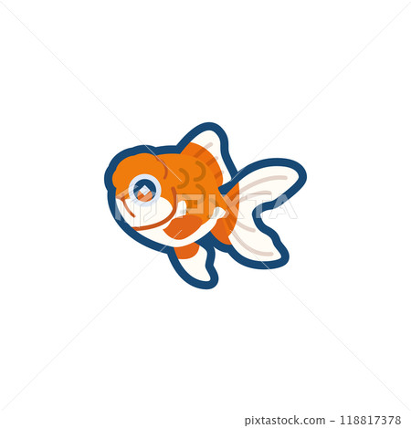 Illustration of a cute goldfish (Dutch lionhead) 118817378