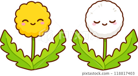 Cute cartoon dandelion flower 118817403